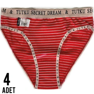 Kadın Diana Bikini Kırmızı Külot 4'lü Paket