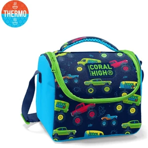 Coral High Kids Mavi Lacivert Monster Truck Desenli Thermo Beslenme Çantası 11821