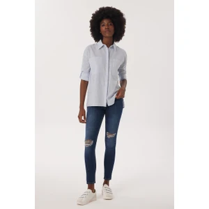 Lee Cooper Mındy Kadın Dokuma Gömlek Mavi