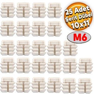 Şerit Dübel 10X11 Plastik M6 (25 Adet)