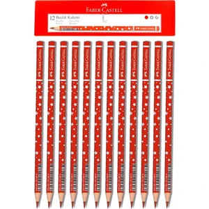 Kırmızı Başlık Kalemi Yıldız 12 Adet Faber Kırmızı Başlık Kalemi Yıldız Desenli