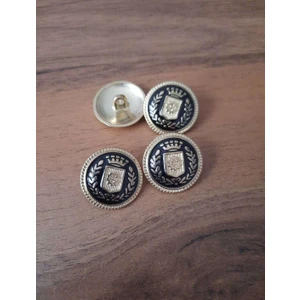 İmren Aksesuar Çeket Düğmesi 20 mm ve 15MM Siyah Sarı Metal 1 Paket 11 Adet