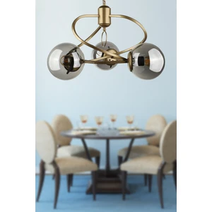 Büklüm 3.lü Avize Eskitme Füme Cam