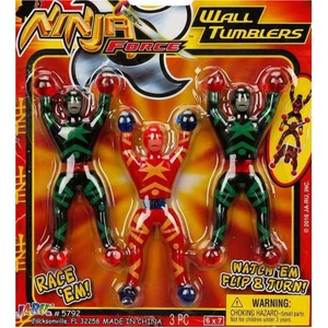 Kuzey Oyuncak 3 Adet Cama Duvara Yapışan Taklacı Savaşcı Ninja Secret Ninja Force Wall Tumblers Ninja Oyuncakları