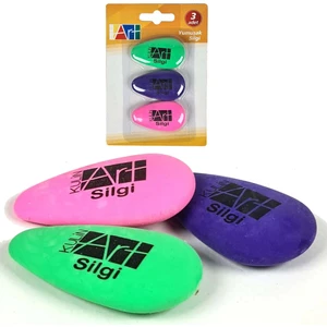 Binbir Reyon Yumuşak Silgi Seti 3 Adetli 32X53MM Renkli VD042