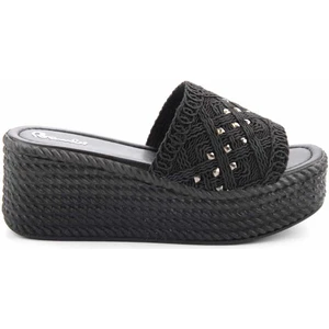 Siyah Örgü  Kadın Terlik K04823071116