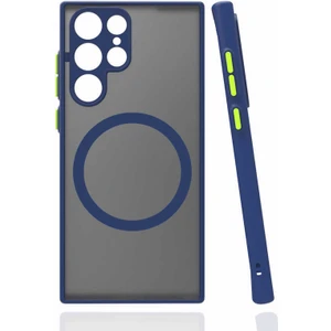Galaxy S22 Ultra Kılıf Magsafe Şarj Özellikli 3D Kamera Korumalı Kenarları Renkli Arkası Mat Case