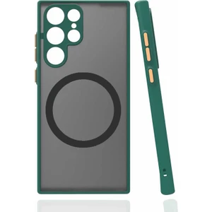 Galaxy S22 Ultra Kılıf Magsafe Şarj Özellikli 3D Kamera Korumalı Kenarları Renkli Arkası Mat Case