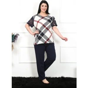 Kadın 5xl-6xl-7xl-8xl Büyük Beden Kısa Kol Pijama Takım 75003