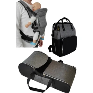 Portbebe Ana Kucağı + Bebek Taşıma Kanguru + Bebek Bakım Çantası 3 Lü Set