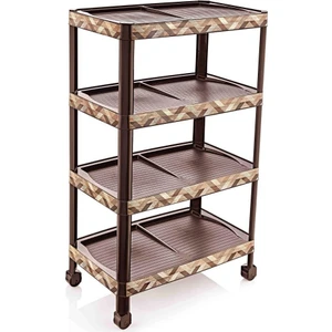 Ultra Lüks Model Laminant Desenli 5 Katlı Demonte Ayakkabılık 48X28 H:80CM 10 Çift Ayakkabı Için