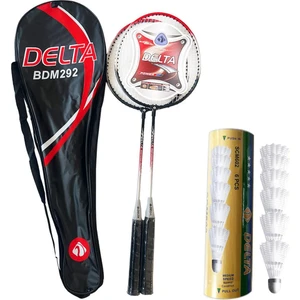 2 Adet Badminton Raketi + Çantası + Orta Hız Sevenler İçin 6 Adet Mantar Kafa Badminton Topu