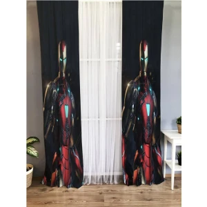 Süper Kahraman Desenli Çocuk Odası Fon Perde