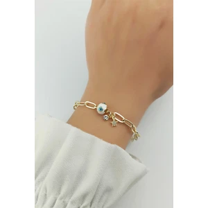 ÇLK Accessories Geçmeli Zincir Nazar Boncuk Bileklik TRBILEK70283