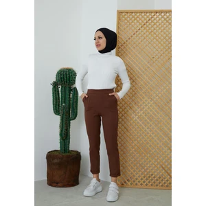 Duble Paça Pantolon-Kahve