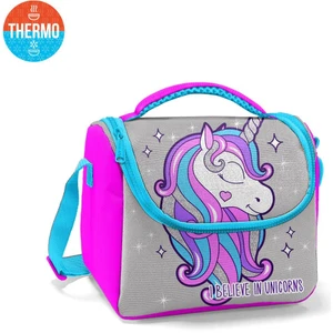 Coral High Kids Pembe Gümüş Unicorn Desenli Thermo Beslenme Çantası