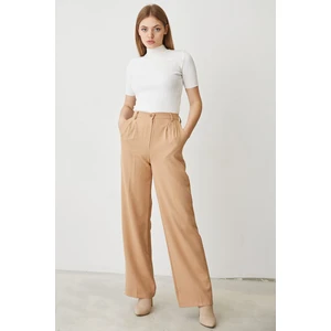 Retro Palazzo Pantolon-Karamel