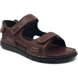 Luis Figo  Deri Ortopedik Yazlık Rahat Erkek Ayarlanabilir Cırtlı Özel Üretim Büyük Numara Sandalet Terlik 39-50