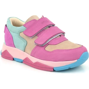 Hakiki Deri Fuşya Pembe Çocuk Sneakers Spor Ayakkabı