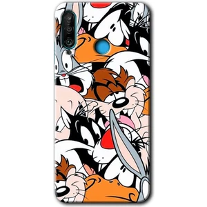 MRC İletişim Huawei P30 Lite Kılıf Hd Desen Baskılı Arka Kapak + Temperli Cam - Karakterler