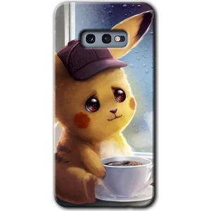 MRC İletişim Samsung Galaxy S10E Kılıf Hd Desen Baskılı Arka Kapak + Temperli Cam - Üzgün Pikaçu