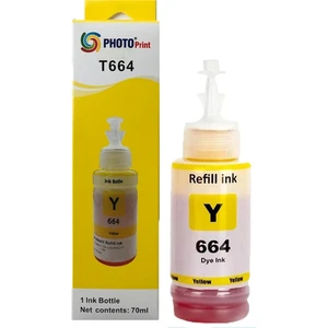 Photo Print Epson 664 T6644 L550 Uyumlu Sarı Ithal Muadil Mürekkep 70 ml