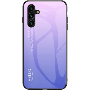 Samsung Galaxy A54 Için 5g Gradyan Renk Yumruğu Geçirmez Telefon Kılıfı Temperlenmiş Cam Sert Pc Yumuşak Tpu Anti-Drop Hibrit Kapak (Yurt Dışından)