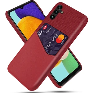 Samsung Galaxy A54 5g Kart Tutucu Kumaş Doku Telefon Kasası Kaymaz Pu Deri Kaplamalı Sert Pc Çizik Dirençli Telefon Arka Kapak (Yurt Dışından)