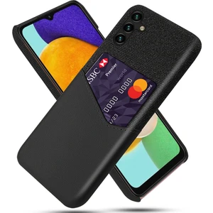 Galaxy A54 5g Kart Tutucu Kumaş Doku Telefon Kasası Kaymaz Pu Deri Kaplamalı Sert Pc Çizik Dirençli Telefon Arka Kapak (Yurt Dışından)