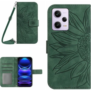 Lr Joyful Redmi Note 12 Pro + 5g / Not 12 Explorer 5g HT04 Darbeye Dayanıklı Flip Shell, Pu Deri Cüzdan Kılıf Standı Fonksiyonu Omuz Askılı Cilt Dokunmalı Telefon Kapağı (Yurt Dışından)