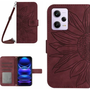 Lr Joyful Redmi Note 12 Pro + 5g / Not 12 Explorer 5g HT04 Darbeye Dayanıklı Flip Shell, Pu Deri Cüzdan Kılıf Standı Fonksiyonu Omuz Askılı Cilt Dokunmalı Telefon Kapağı (Yurt Dışından)
