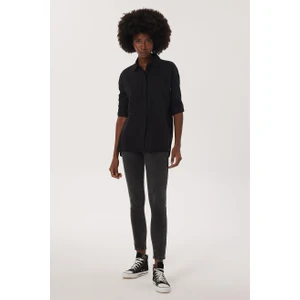 Lee Cooper Mındy Kadın Dokuma Gömlek Siyah