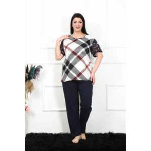 Kadın 5xl-6xl-7xl-8xl Büyük Beden Kısa Kol Pijama Takım 75003