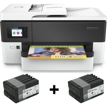 Hp Officejet Pro 7720 Çok Fonksiyonlu A3 Yazıcı (Ekstra 1 Set Orjinal Kartuş