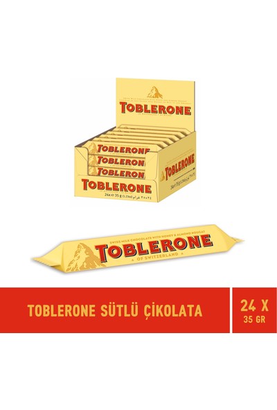 Toblerone Sütlü Bar Çikolata 35 gr - 24 Adet