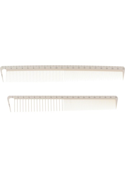 2 Pcs Profesyonel Saç Kesme Taraklar Seti Salon Saç Stil Tedbir Taraklar Beyaz+Beyaz (Yurt Dışından)