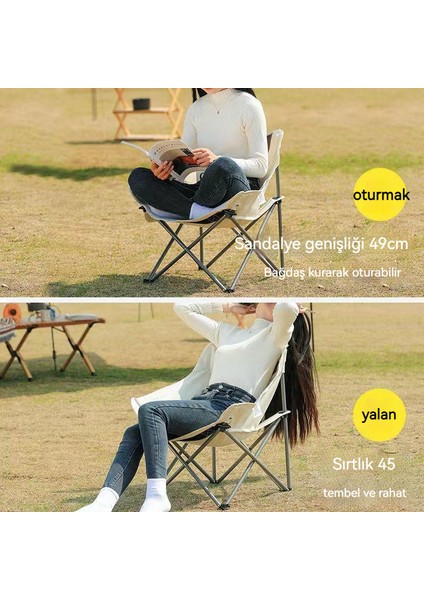 Açık Katlanır Sandalye Kamp Ay Sandalye Taşınabilir Balıkçı Taburesi Eğlence Arkalığı Piknik Sandalye Pony Maza Recliner Sandalye (Yurt Dışından)