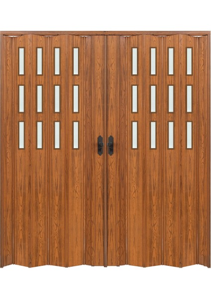 230 x 230 Ceviz Renk Camlı Çift Açılım Pvc Akordiyon Katlanır Kapı FRNAKMODEL-235 fiyatları