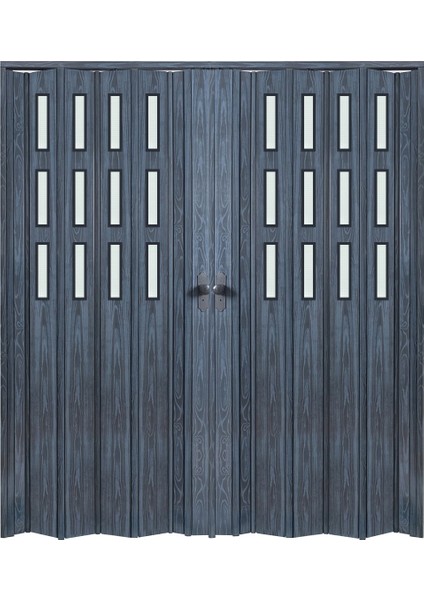 215 x 215 Antrasit Renk Camlı Çift Açılım Pvc Akordiyon Katlanır Kapı FRNAKMODEL-202 fiyatları