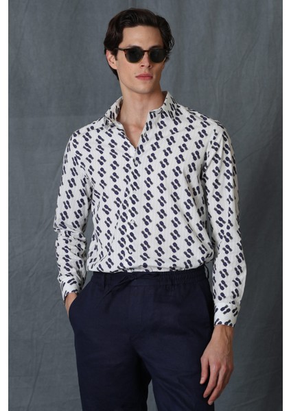 Cemer Erkek Smart Gömlek Comfort Slim Fit Beyaz