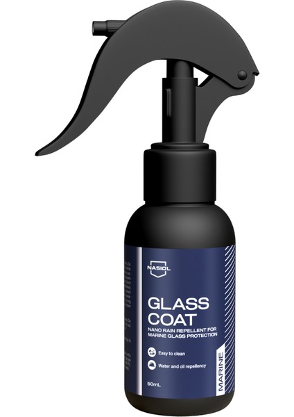 Glasscoat Marine Cam Koruma Nano Yağmur Kaydırıcı-Yat ve Tekne Bakımı-1 Sezon Dayanım-50ml