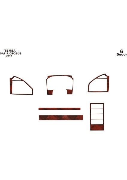 Meriç® Mitsubishi Safir Ön Torpido Kaplama Maun 6 Parça 2011-2019
