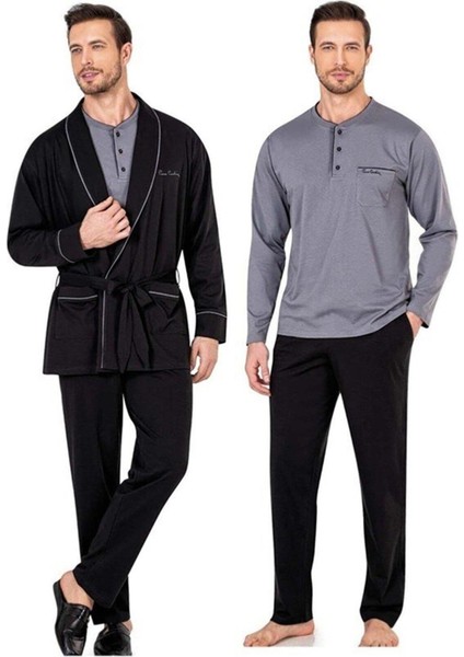 Erkek Siyah Damat Çeyizlik Pijama Takımı 2020