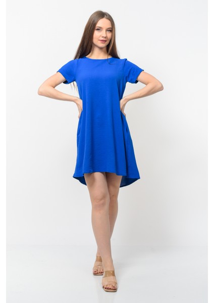 Kadın Aerobin Kumaş Yazlık Elbise Saks Rengi modelleri