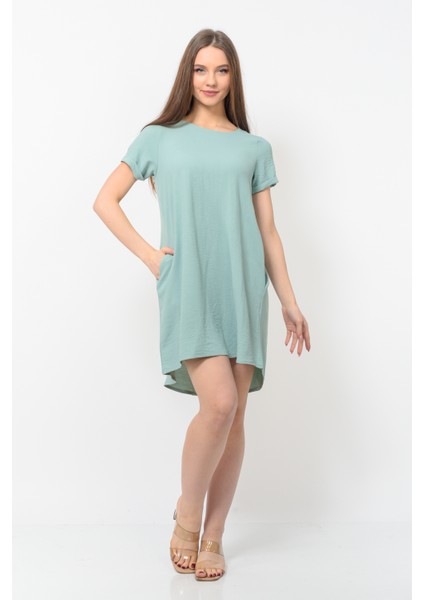 Kadın Aerobin Kumaş Yazlık Elbise Su Yeşili Rengi fiyatları