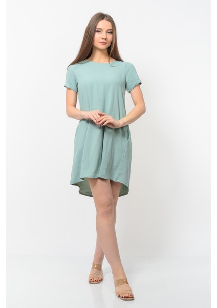 Kadın Aerobin Kumaş Yazlık Elbise Su Yeşili Rengi fırsatları