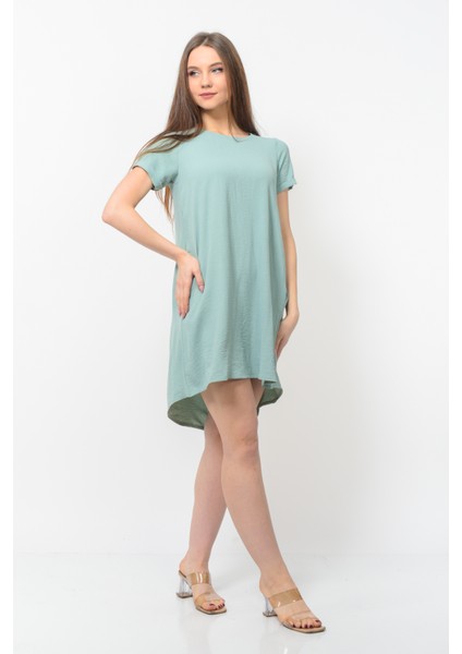 Kadın Aerobin Kumaş Yazlık Elbise Su Yeşili Rengi indirimleri