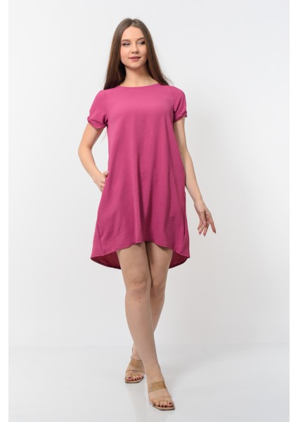 Kadın Aerobin Kumaş Yazlık Elbise Nar Çiçeği Rengi fiyatları