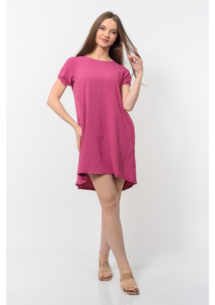 Kadın Aerobin Kumaş Yazlık Elbise Nar Çiçeği Rengi modelleri