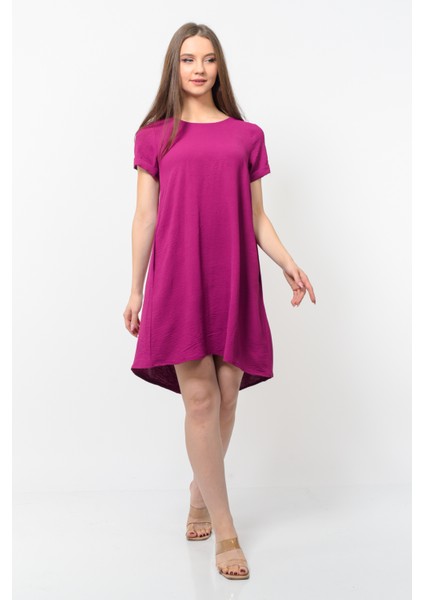 Kadın Aerobin Kumaş Yazlık Elbise Mürdüm Rengi fiyatları